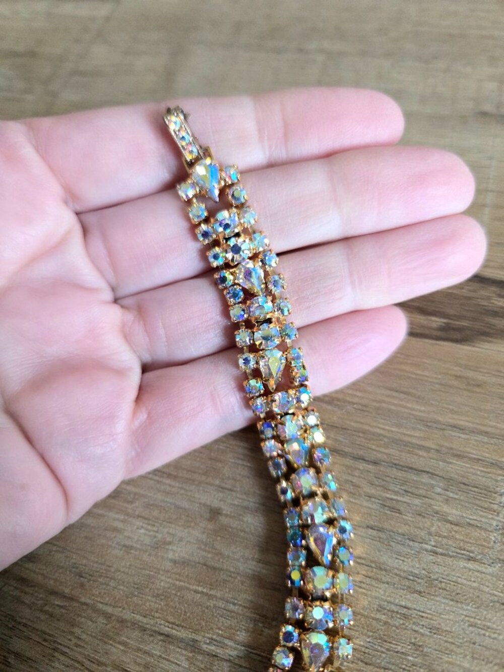 Vintage 1950 1960s Juliana(?) Aurora Borealis Bracelet.